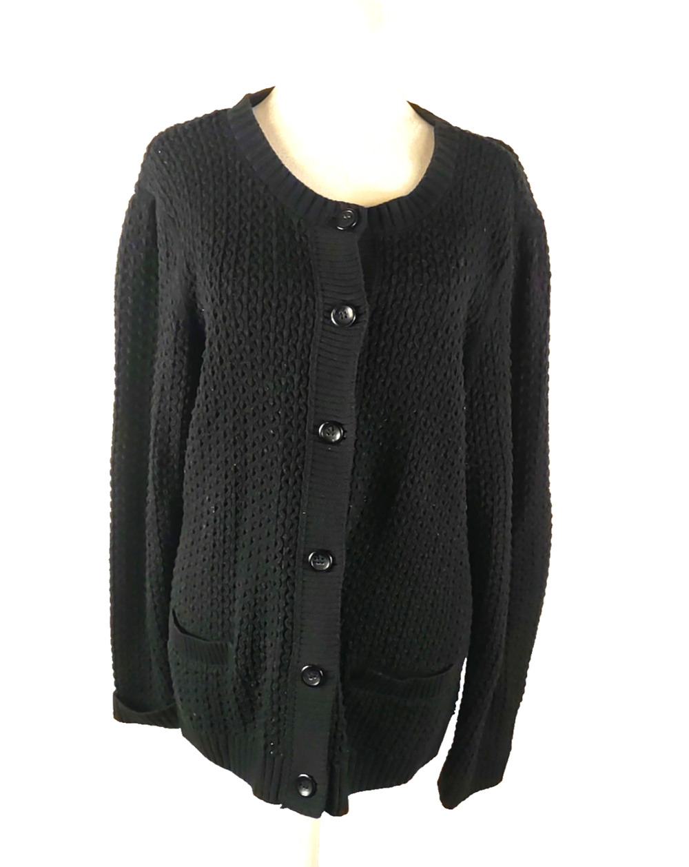 Liz Claiborne Women's Cardigan Size X L Black Long Sleeve